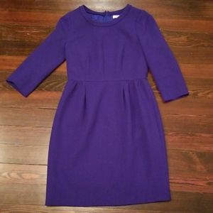 JCrew Royal Blue Pleated Shift Dress